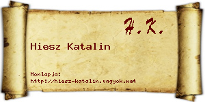 Hiesz Katalin névjegykártya